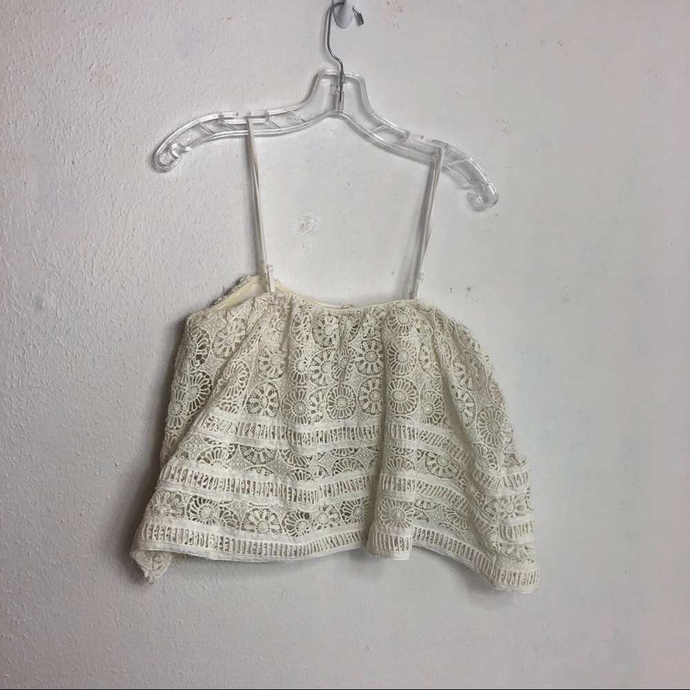 Free People Cream Sydney Lace Tube Top Small - Picture 2 of 8